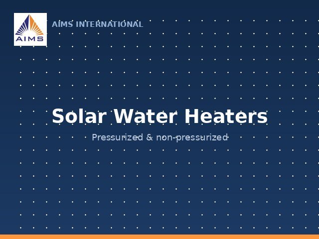 Solar Water Heaters